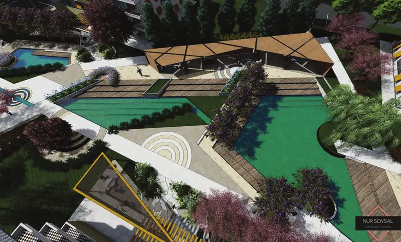 3D peyzaj planı — Abelia Botanik peyzaj projesi